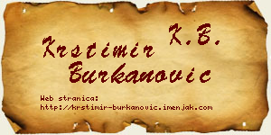 Krstimir Burkanović vizit kartica